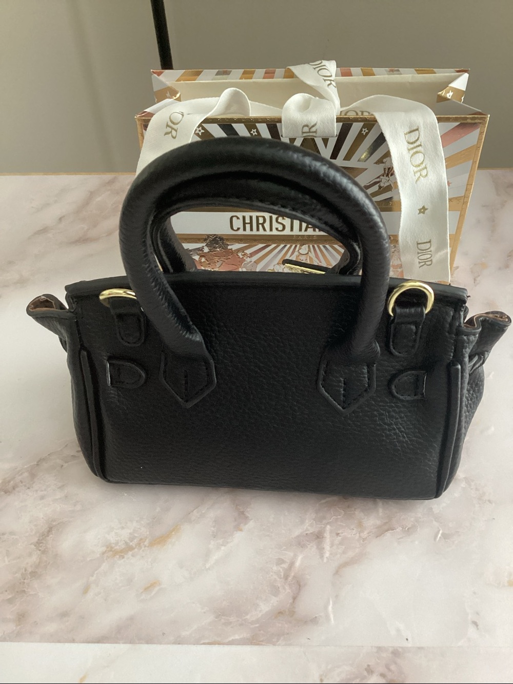 vault leather mini structured bag with free scarf - Picture 5 of 12